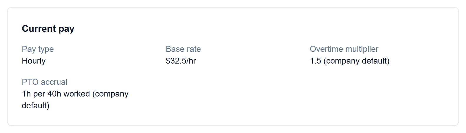 Scheduled pay-rate changes: Current pay at a glance
