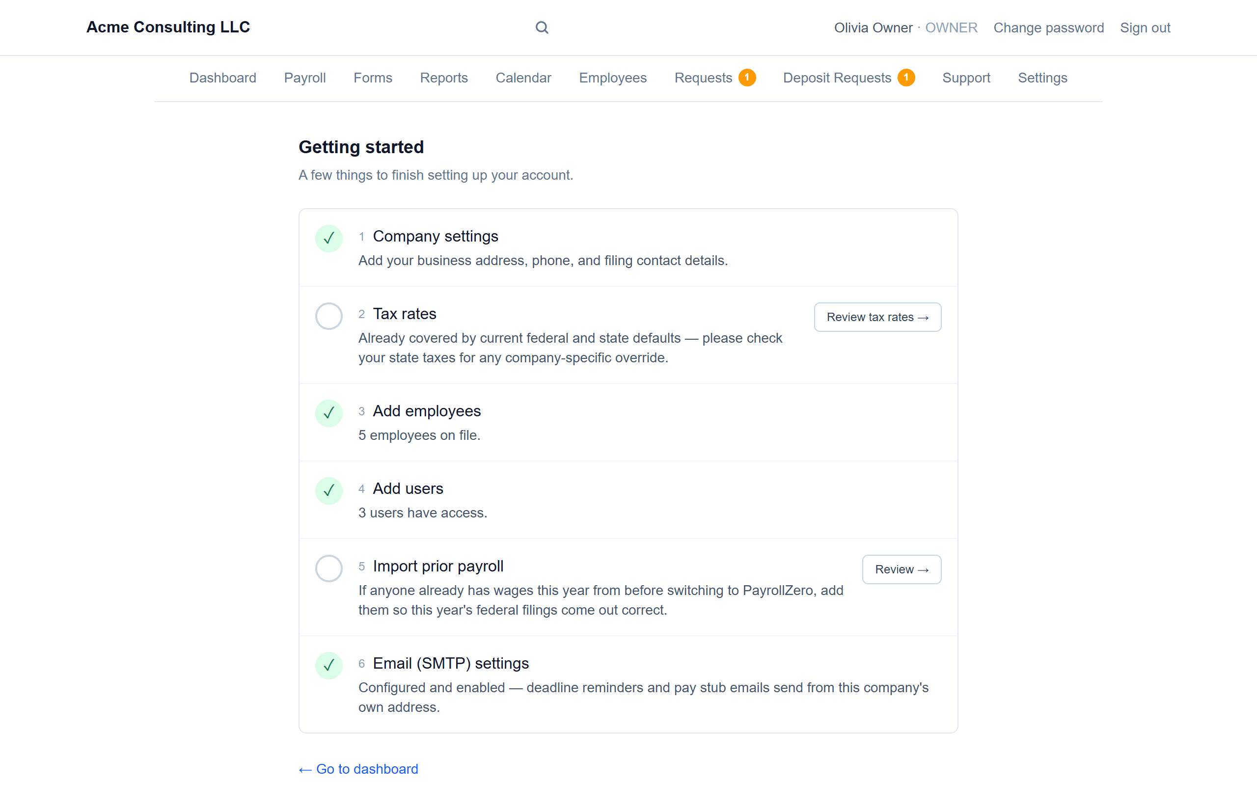 Year-to-date import: Part of the setup checklist